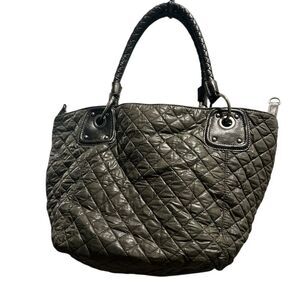 Shiraleah Quilted Olive Green Tote Shoulder Bag Lightweight Travel